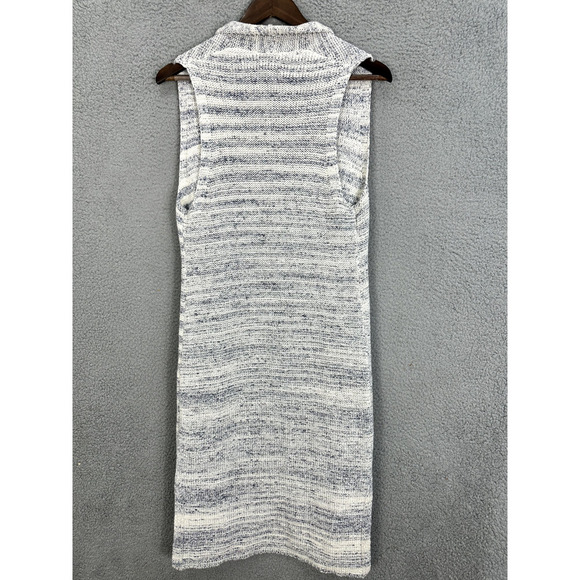 GAP Sweater Vest Womens XS Blue Striped Long Pockets Quiet luxury Minimalist - Picture 8 of 8